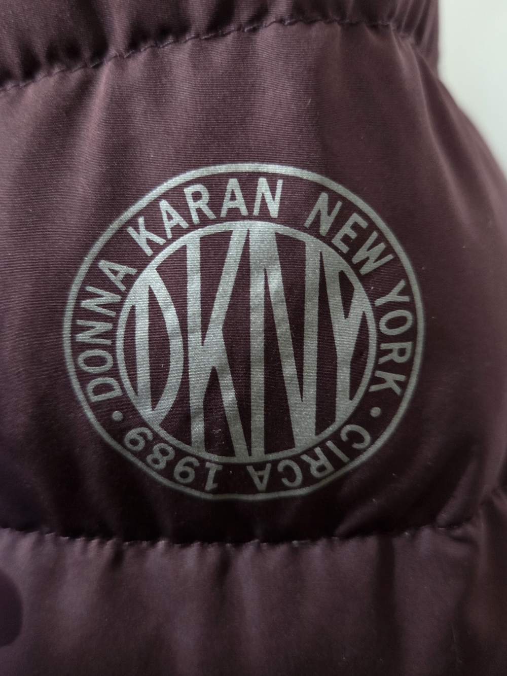 DKNY Women's Dark Plum Quilted Down Puffer Jacket - Picture 3 of 4